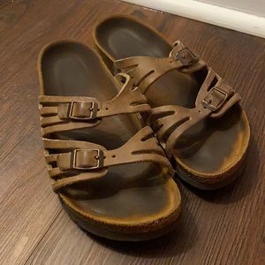 Birkenstock size 38 brown soft footbed